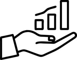 Market Trends A hand interacting with glowing bar charts showing growth trends in a business setting vector