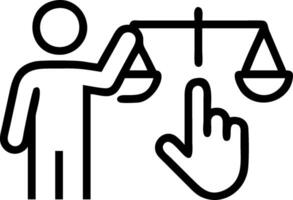 Man touches holographic icons of justice AI copyright and regulations on digital interface symbolizing intersection of law and artificial intelligence in empty space Set 2 vector