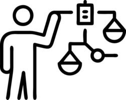 Man touches holographic icons of justice AI copyright and regulations on digital interface symbolizing intersection of law and artificial intelligence in empty space vector