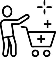 Man holds shopping cart with plus signs representing increased sales volume e commerce growth and internet marketing strategies Set 5 vector
