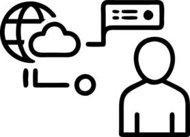 Man interacts with DNS interface with icons for internet connectivity data security website management and server operations representing DNS importance Set 3 vector