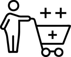 Man holds shopping cart with plus signs representing increased sales volume e commerce growth and internet marketing strategies Set 3 vector