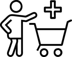 Man holds shopping cart with plus signs representing increased sales volume e commerce growth and internet marketing strategies Set 2 vector