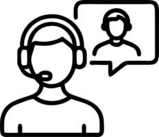 Male student wearing headphones conference calling watching webinar online training class virtual chat meeting with remote teacher coach distance learning using computer taki vector