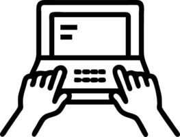 Male hands typing on laptop at office desk business software engineer using computer working with AI technology online Set 2 vector