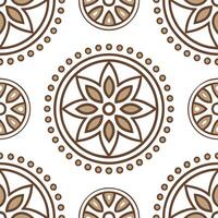 Local motifs seamless pattern with rustic elements and subtle color variations for a cozy cultural design vector