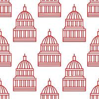 Local architectural landmarks and cultural symbols seamless tile pattern with bold lines vector