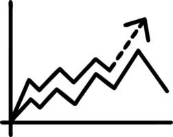 Line graph glowing with upward financial trends representing business growth projections vector