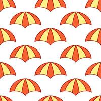 Lively beach umbrella seamless tile pattern with bright bold colors for a fun summer feel vector