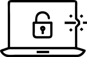 Laptop screen glowing VPN activated shield with secure lock representing secure connection vector