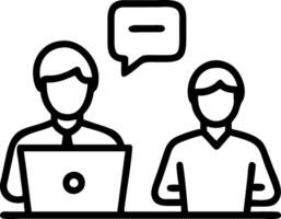 Latin mid aged manager mentor helps Asian worker using laptop in office two happy professional coworkers discuss online plan at work diverse businesspeople using computer and talki Set 3 vector