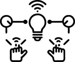 IoT Integration A glowing network of connected devices representing the Internet of Things IoT in smart environments vector