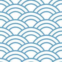 Japanese waves and koi fish seamless tile pattern with serene blue tones Set 2 vector