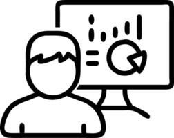 Investor analyst broker studying crypto stock market trade on digital exchange platform reviewing chart data on computer screen assessing investment analytics and risks over should vector