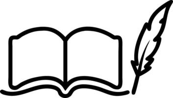 International Literacy Day border frame with open book and quill pen copy space for text Set 10 vector