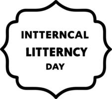 International Literacy Day border frame with open book and quill pen copy space for text Set 13 vector