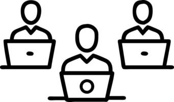 International diverse professional executives business team workers and board leaders group using laptop tech computer discussing corporate management working in office collaborati Set 6 vector