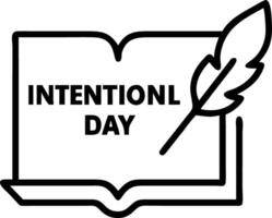International Literacy Day border frame with open book and quill pen copy space for text Set 9 vector