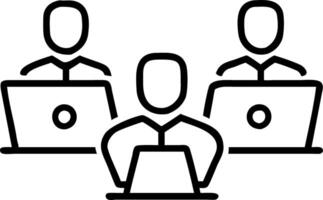 International diverse professional executives business team workers and board leaders group using laptop tech computer discussing corporate management working in office collaborati Set 4 vector