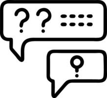 Interactive question panel depicted by a floating set of question marks with one illuminated as the selected option in a digital interface Set 2 vector
