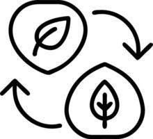 Interactive green icons representing eco friendly practices vector