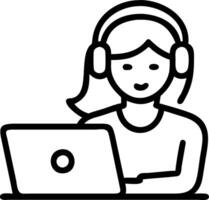 Indian female student wears headphones learns online by watching webinar class on laptop participates in e learning remote lesson takes notes or calls in virtual conference m Set 2 vector