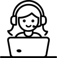 Indian girl student wears headphones learns online by watching webinar class on laptop participates in e learning remote lesson takes notes or calls in virtual conference mee vector