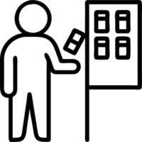 In quiet hallway assessing passive income vending machines choosing profitable locations restocking snacks ensuring consistent returns vector