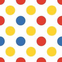 Illustrate a seamless pattern featuring retro polka dots in vibrant primary colors for a playful mid century modern theme Set 8 vector