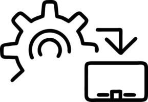 Icons display software or hardware upgrades in progress holographically representing system upgrades and IT maintenance vector