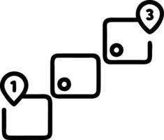 Icons representing steps in a customer journey mapping in a digital marketing strategy vector