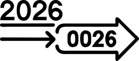 Holographic timeline stretching from 2026 to 2027 marking key milestones for long term planning Set 2 vector