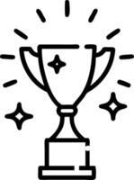 Holographic trophy glowing with particles symbolizing achievement and success in corporate environments vector
