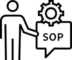 Holographic standard operating procedure SOP system in use by a professional vector