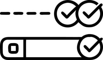 Holographic slider showcasing progress tracking with task completion icons vector