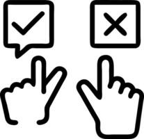 Holographic thumbs up down icons or yes no checkboxes being tapped representing virtual voting in digital workplaces Set 4 vector