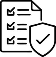 Holographic shield with checkmarks and document icons indicating compliance status in compliance dashboards vector