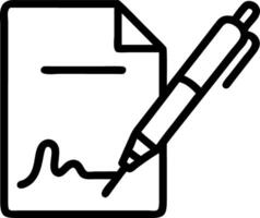 Holographic pen signing a floating digital document representing secure digital contracts and agreements vector