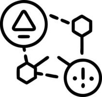 Holographic icon showing interconnected risk indicators for comprehensive risk assessment in business analysis vector