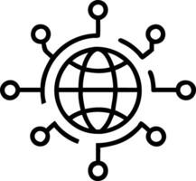 Holographic globe displaying interconnected business tools illustrating global business strategy and international collaboration vector