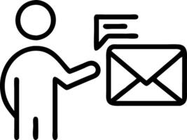 Holographic email notification system being accessed by a business professional vector