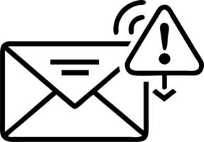 Holographic email alert with warning signal being handled by a professional vector