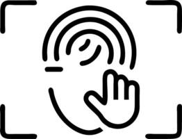 Holographic fingerprint and facial recognition icons being scanned within a digital interface symbolizing secure access and authentication Set 2 vector