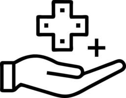 Holographic cross and health symbol floating in a hand signifying digital healthcare solutions in healthcare integration Set 3 vector