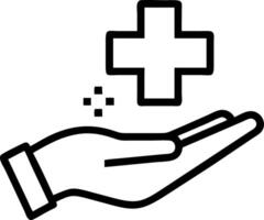 Holographic cross and health symbol floating in a hand signifying digital healthcare solutions in healthcare integration Set 4 vector
