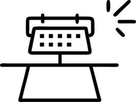 Holographic calendar with selectable dates hovering above a desk representing an interactive calendar in a workspace vector