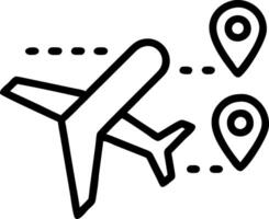 Holographic airplane icon with interactive destination markers to illustrate flight booking in travel management vector
