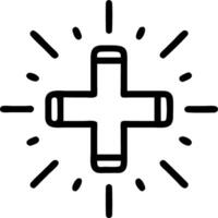 Healthcare technology glowing cross symbol surrounded by health related digital icons in a medical tech environment Set 2 vector