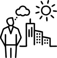 Happy wealthy successful Indian businessman stands in big city with modern skyscrapers on street at sunset thinking of future vision dreaming of new investment opportunities concep Set 3 vector