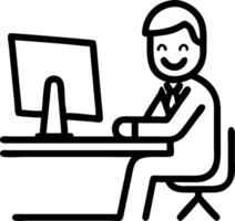 Happy senior 50 years old professional business man wearing suit using computer sitting at desk busy smiling middle aged businessman executive investor bank manager working on comp vector